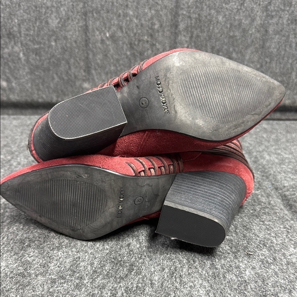 Mojo Moxy Red Ankle Booties with Pointed Toe - Picture 7 of 7